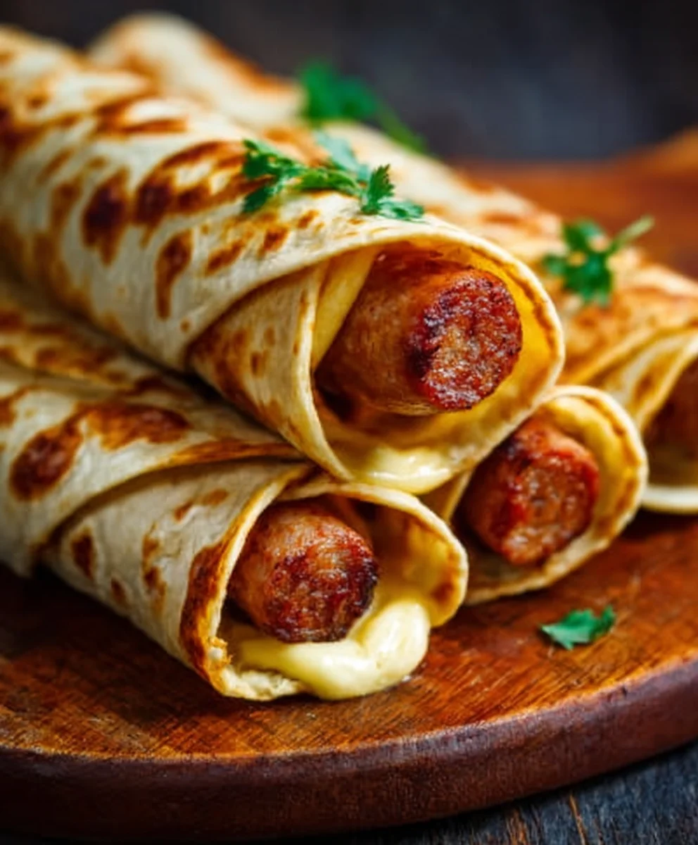 Schnelle Beef Hot Dogs im Tortilla-Teig backen