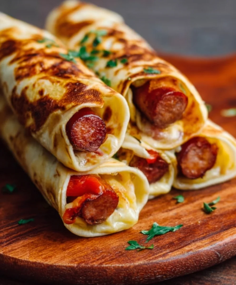 Schnelle Beef Hot Dogs im Tortilla-Teig backen