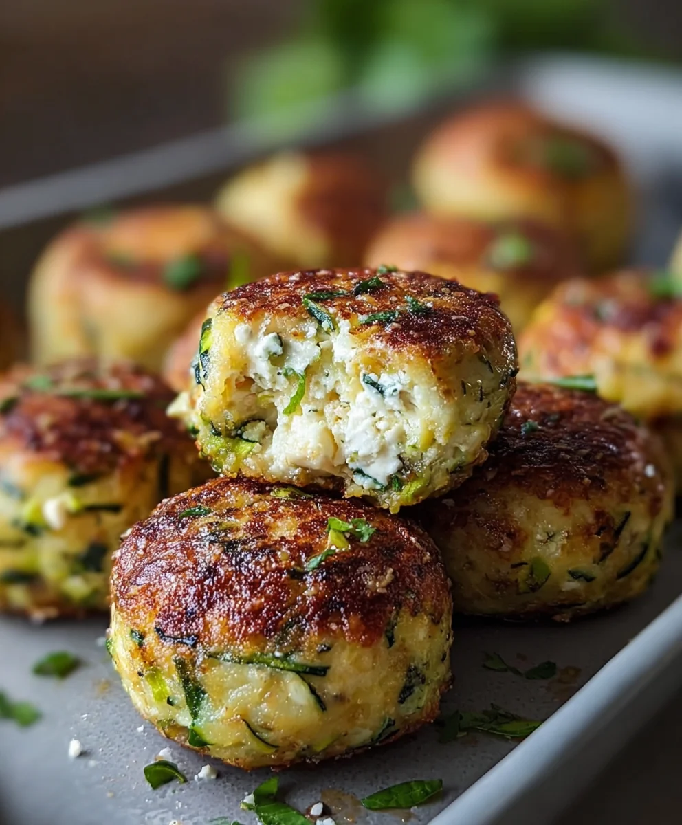 Knusprige Zucchini Feta Bällchen: Ofenrezept Einfach