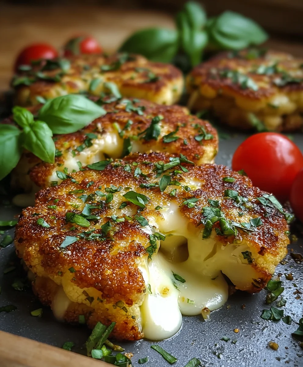 Gebackene Blumenkohlsteaks mit Mozzarella: Genuss!