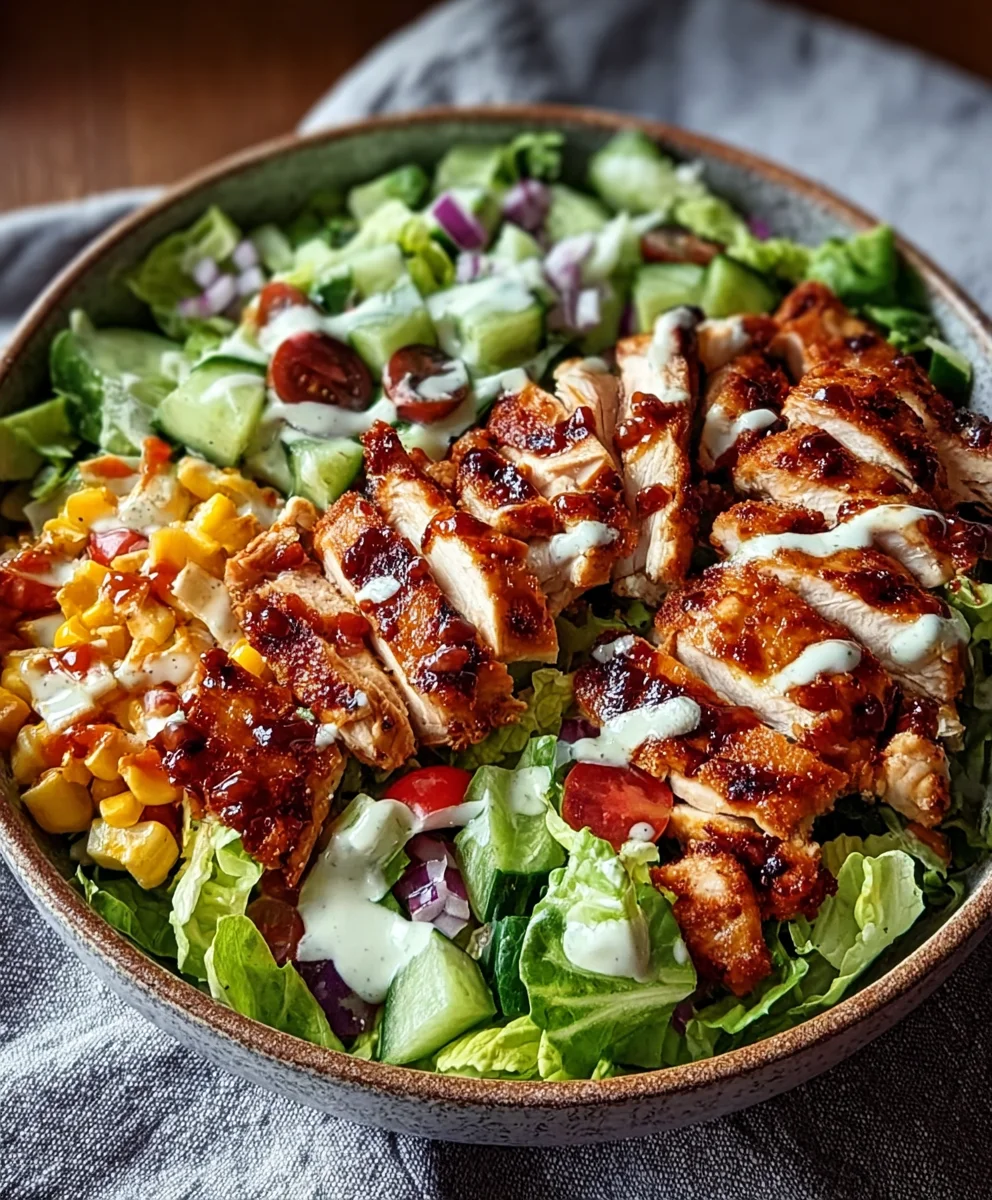 BBQ Hähnchen Salat Rezept: Frisch & Lecker