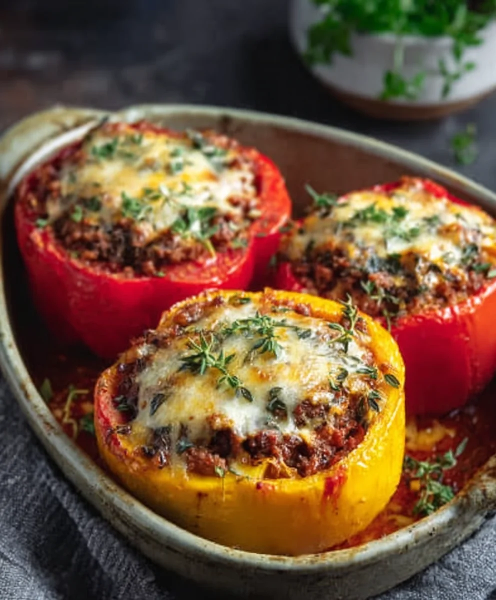 Gefüllte Paprika mit Rindfleisch & Reis: Einfach & Lecker