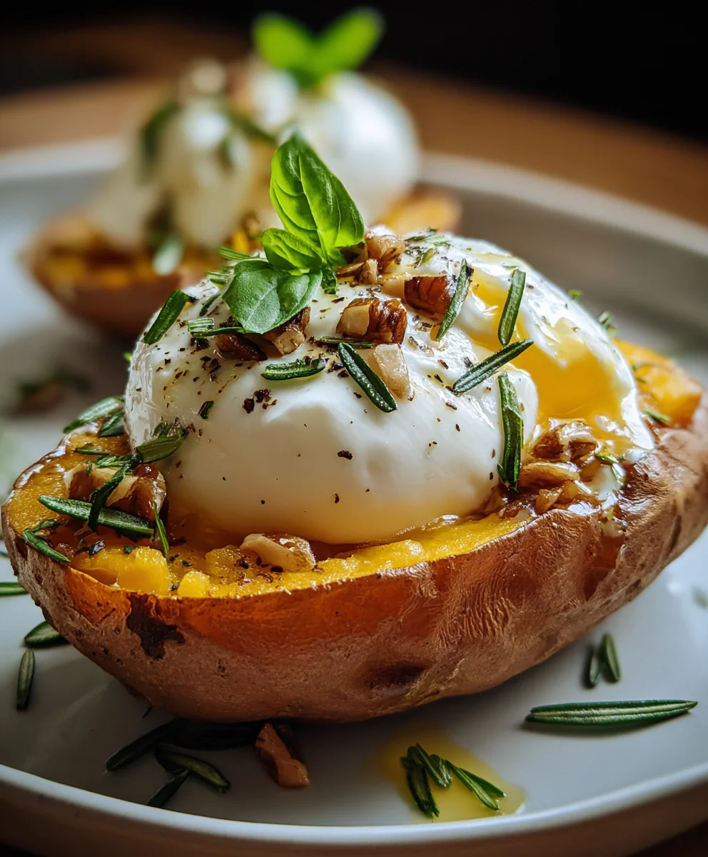 Gefüllte Süßkartoffeln mit Burrata: Cremig & Lecker