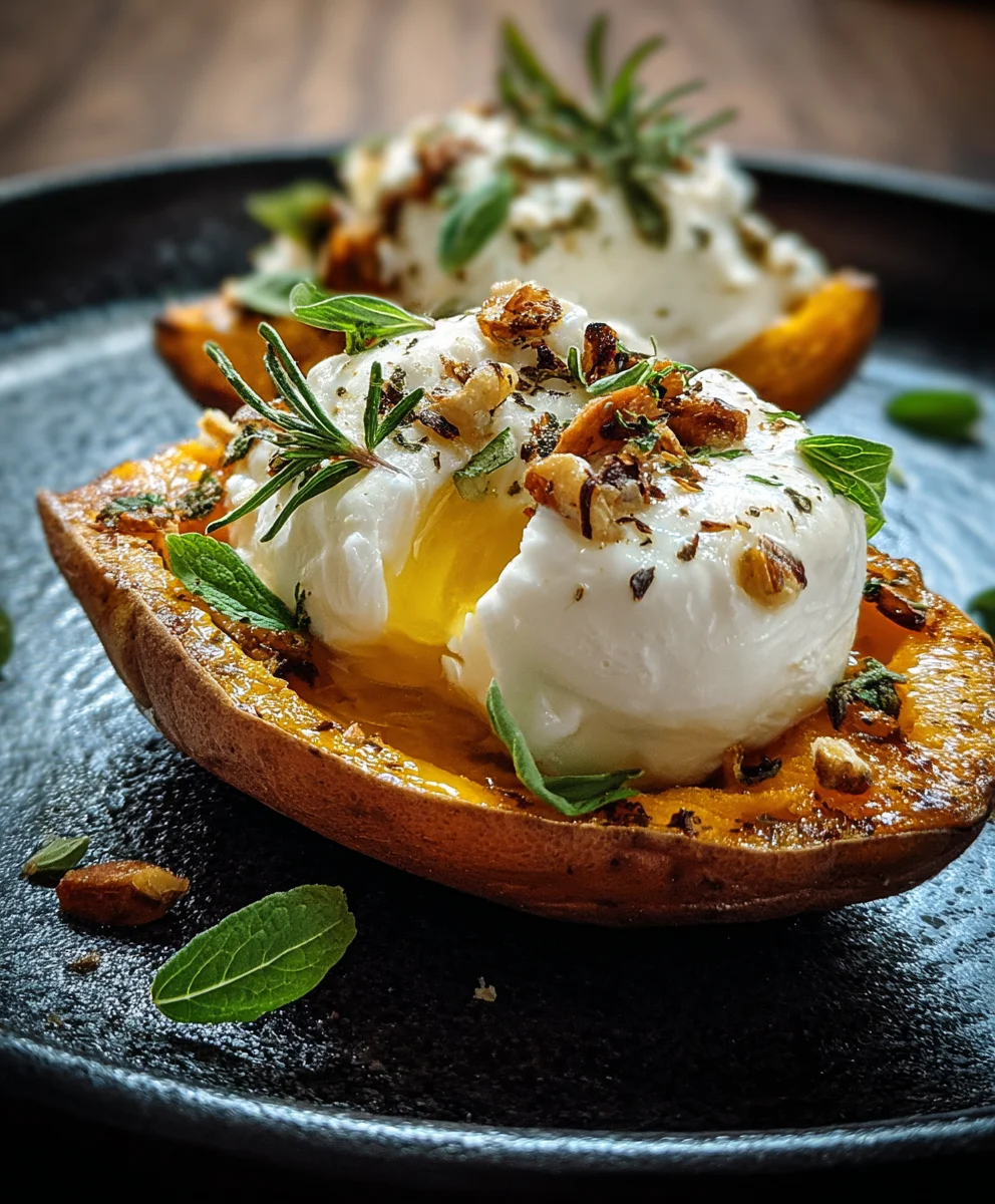 Gefüllte Süßkartoffeln mit Burrata: Cremig & Lecker