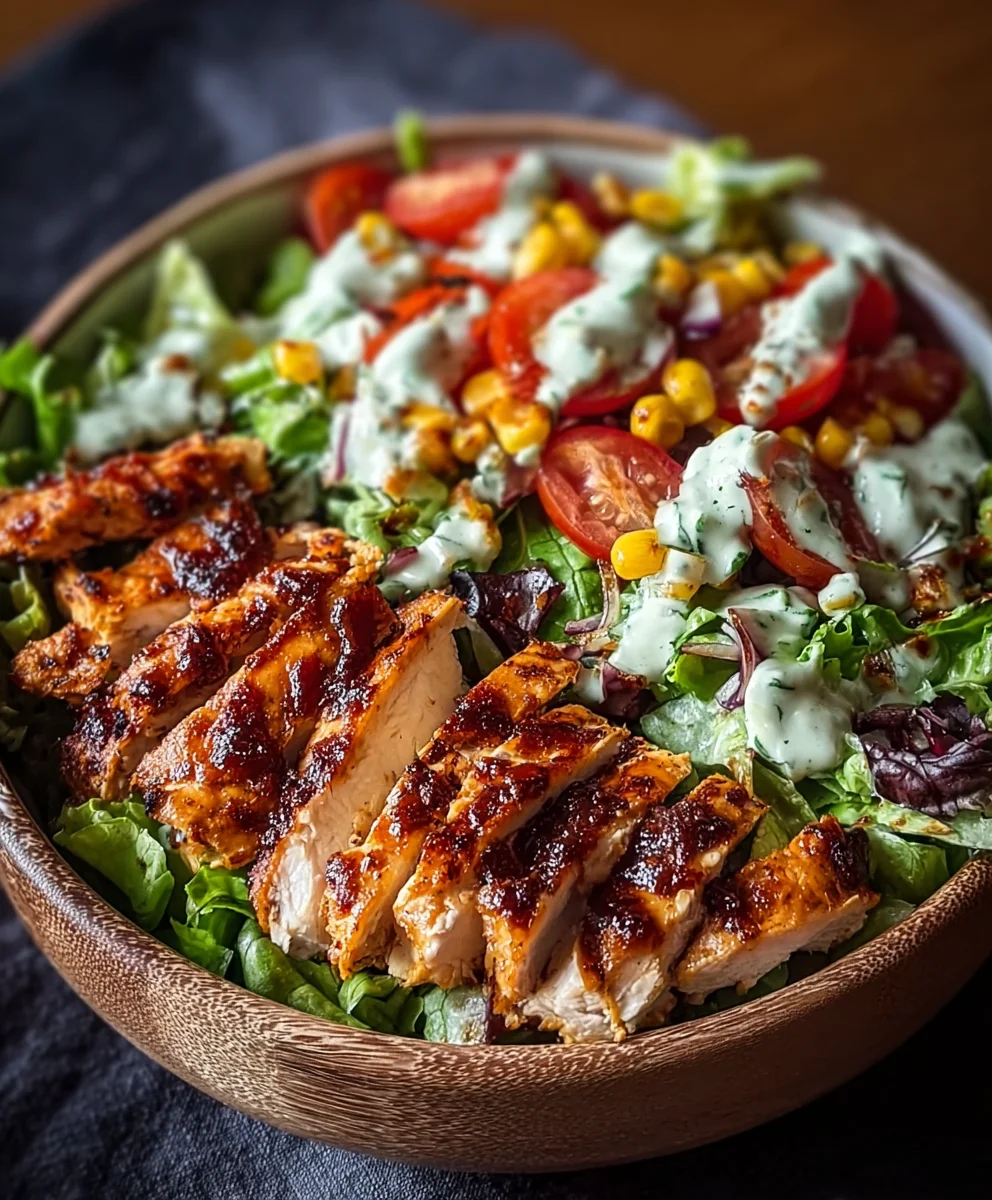 BBQ Hähnchen Salat Rezept: Frisch & Lecker