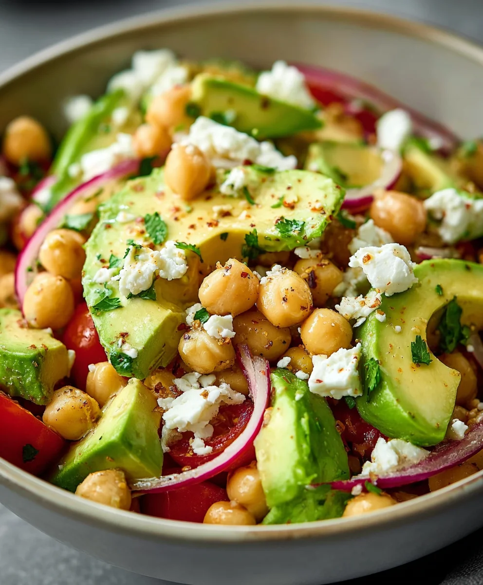 Kichererbsen Feta Avocado Salat: Einfach & Frisch