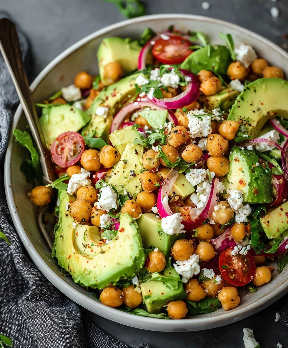 Kichererbsen Feta Avocado Salat: Einfach & Frisch