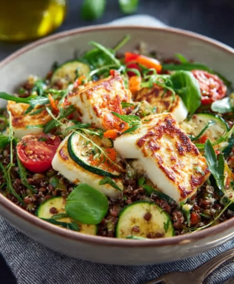 Zucchini Linsen Halloumi Salat: Ultimatives 4-Personen-Rezept