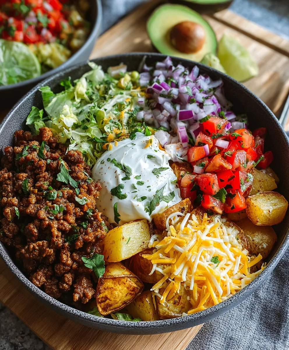 Schnelle Kartoffel-Taco Bowl Meal Prep: Einfach & Lecker