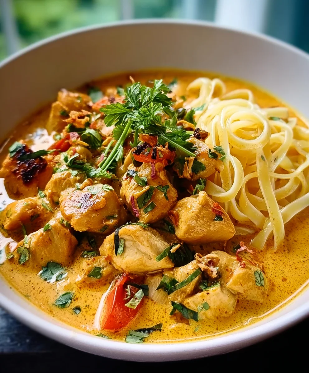 Cremiges Kurkuma-Hähnchen mit Nudeln – Einfach & Lecker